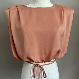 DO+BE Draped Sleeveless Tie-Bottom Top